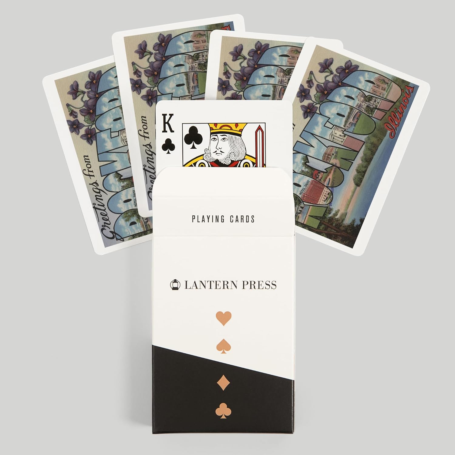 Lantern Press Rockford, Illinois, Large Letter Scenes, 52 Playing Cards for Adults, Poker Size Card Deck