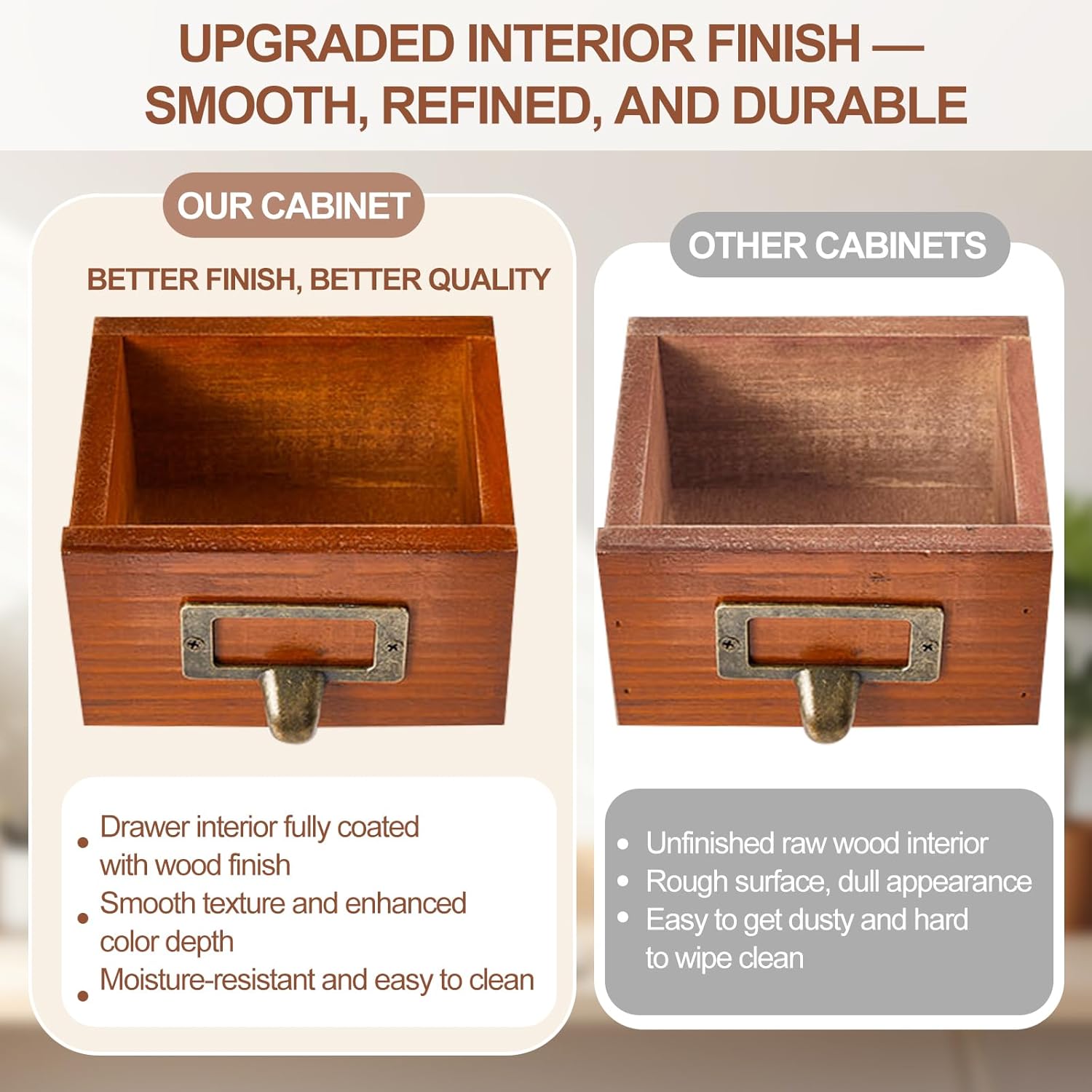 Qinyoung 9 Drawers Apothecary Cabinet Library Card Catalog Cabinet Tabletop Vintage Apothecary Chests Cabinets Rustic Herb Storage Box with Drawers Wooden Desk Drawer Organizer Medicine Furniture