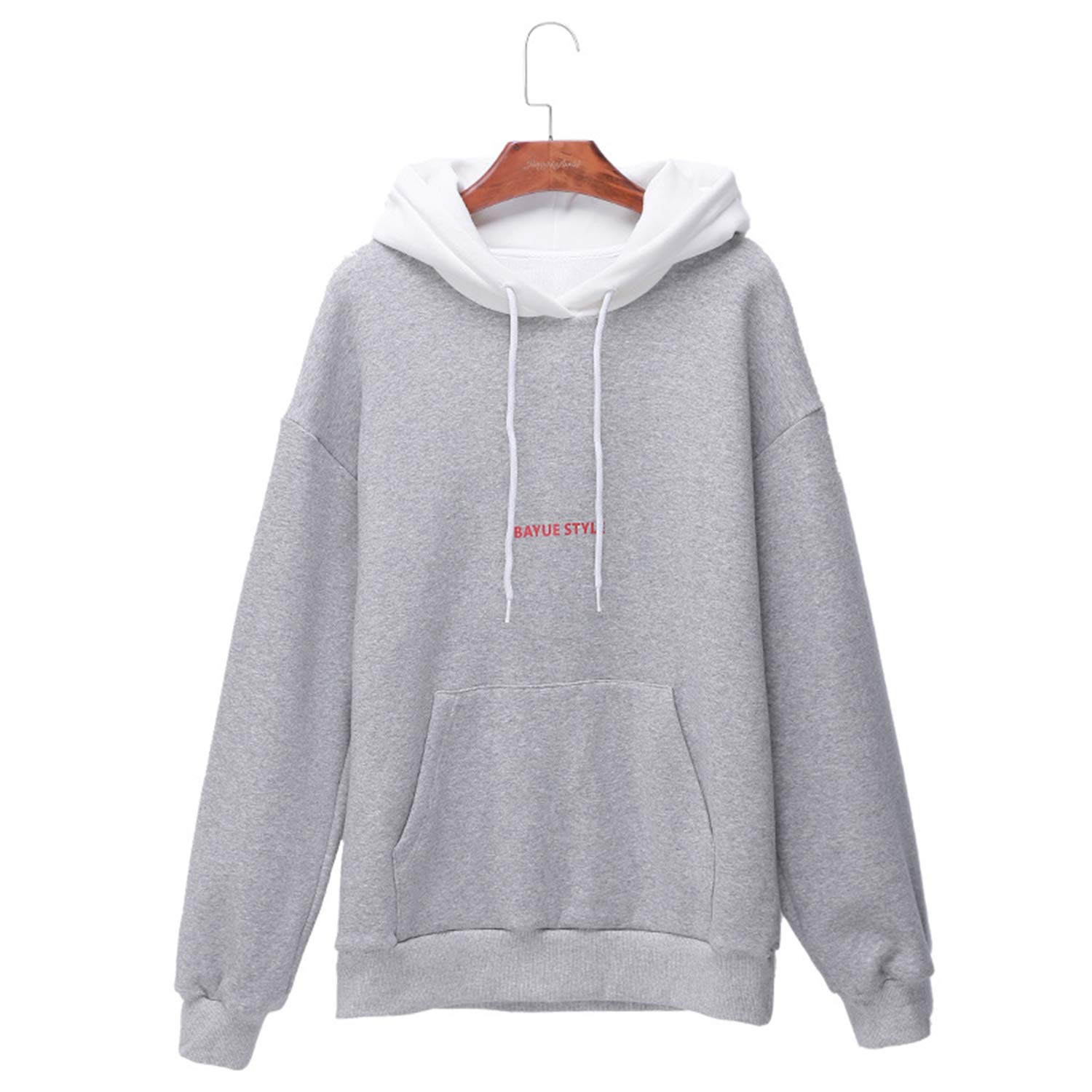 Felpa con Cappuccio Stampata in Cotone per Bambina, Giacca con Rivestimento in Tinta Unita di Colore Moda, Felpe in Pile