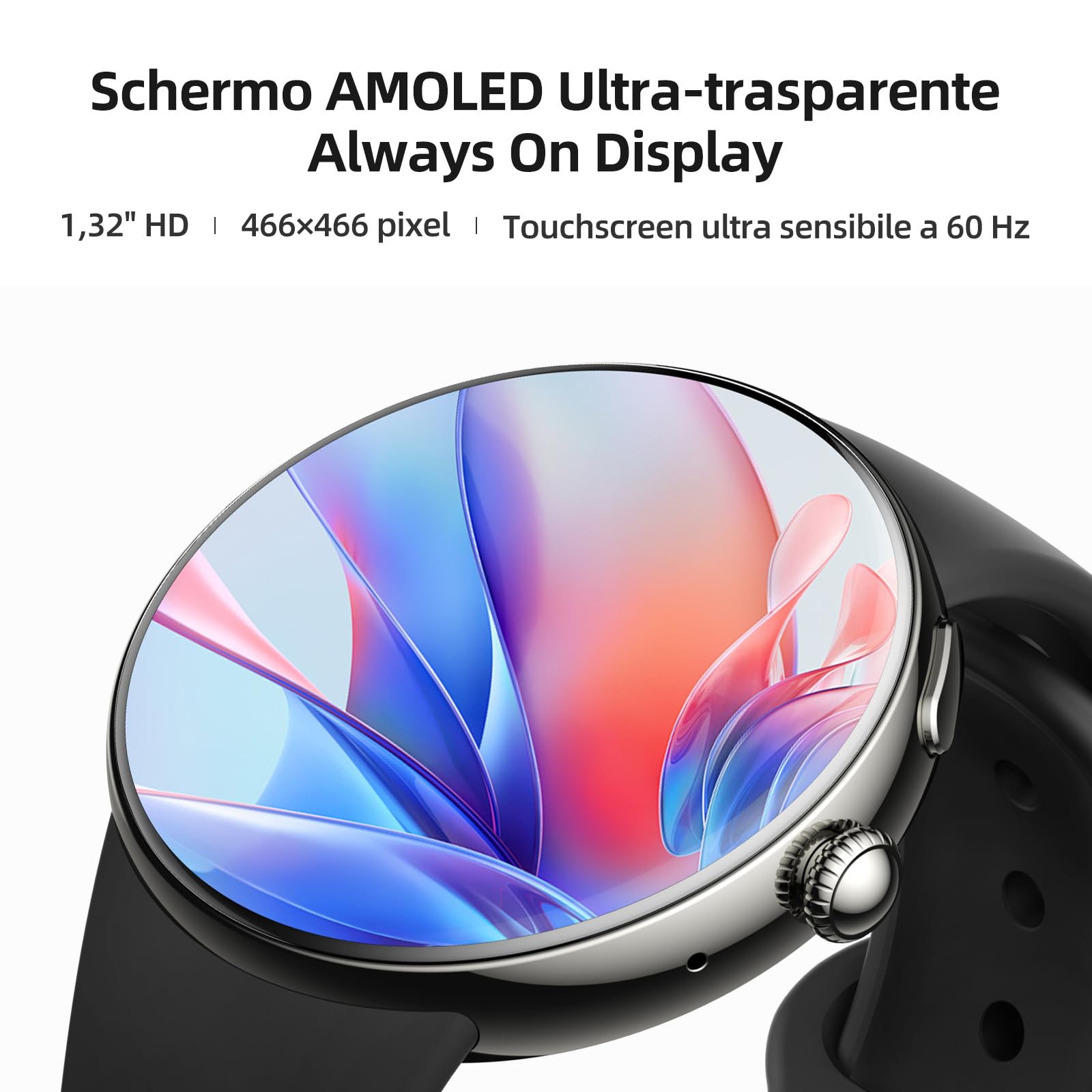 Parsonver Smartwatch con Chiamate Bluetooth, AMOLED Display, AI ChatGPT | Smartwatch con 120+ Sport Integrato, Frequenza Cardiaca e Sonno, Cinturini a Sgancio Rapido Bicolore