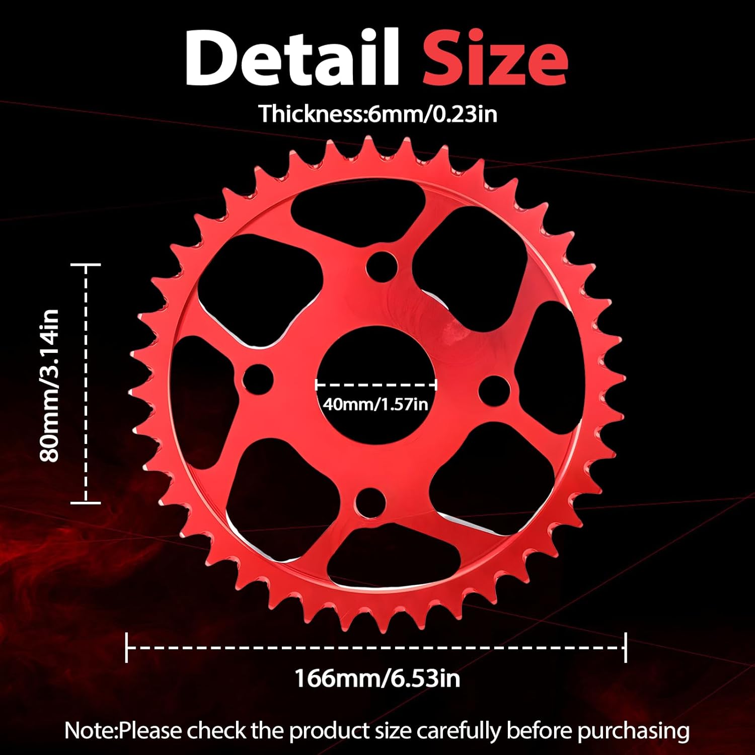 40T 420 Chain Sprocket 40/41/420 40MM Bore Rear Drive Wheel Sprocket CNC for CT200U CT200U-EX BT200X Baja Warrior Predator 212cc 196cc Go Kart Trail 200 MB165 MB200 Mini Bike Red