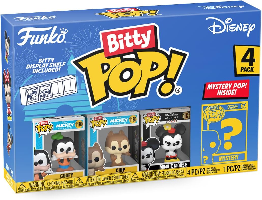 Funko Bitty POP! Disney - Goofy, 4-Pack - Goofy, Chip, Minnie Mouse (Hands Folded) and A Surprise Mystery Mini Figure - 0.9 Inch (2.2 Cm) Collectable - Stackable Display Shelf Included - Gift Idea - Image 9