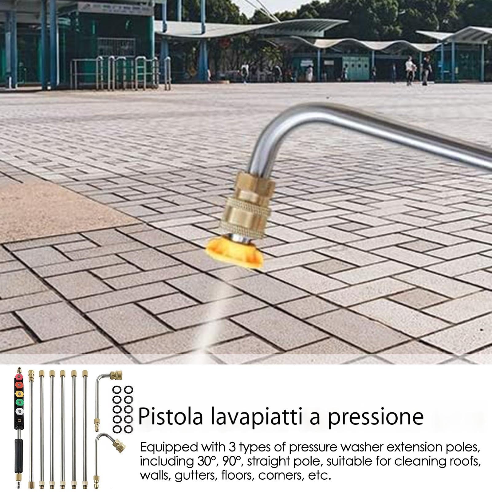 Zestaw różdżek do myjki ciśnieniowej, drążek do czyszczenia rynien