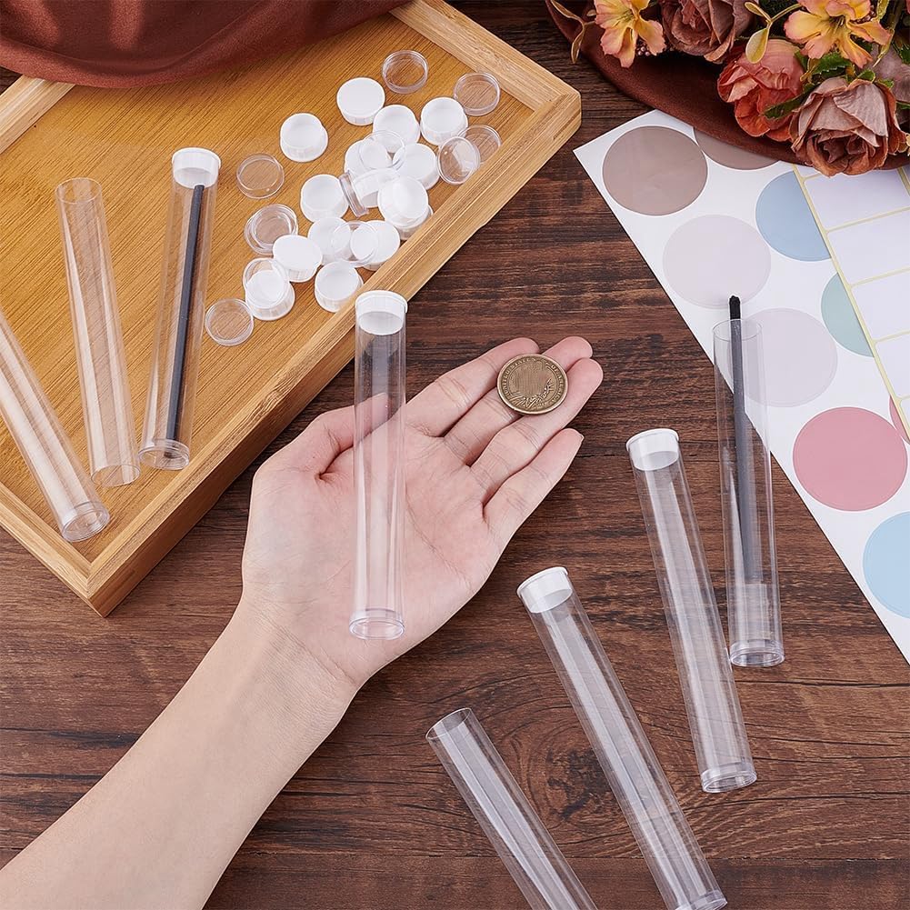 Nxyupv 20 Pack Clear Plastic Tube Empty Storage Tubes with Lid 5 Inch Long Round Tubes Transparent Tube Container Test Tube - Image 4