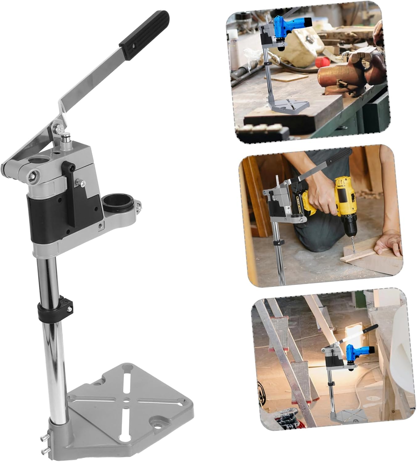 Mipcase Multifunctional Drill Press Stand Heavy-duty Electric Drill Holder Base for Accurate Drilling for Workbench Repairs