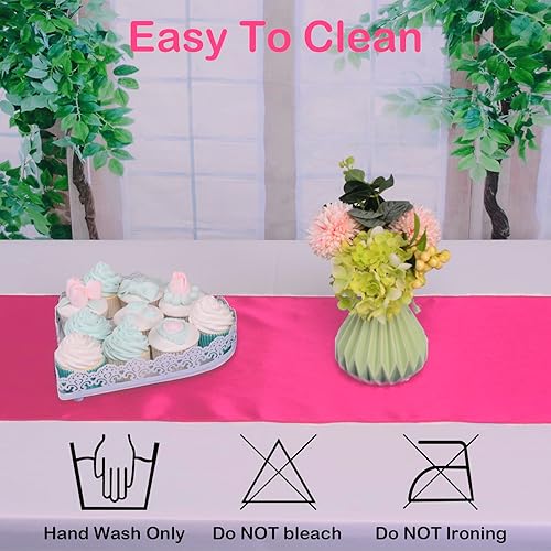 Miniatura 9 de Paquete de 10 caminos de mesa de satén de 12 x 108 pulgadas, satén morado, brillante y suave, para bodas, fiestas de cumpleaños, banquetes,