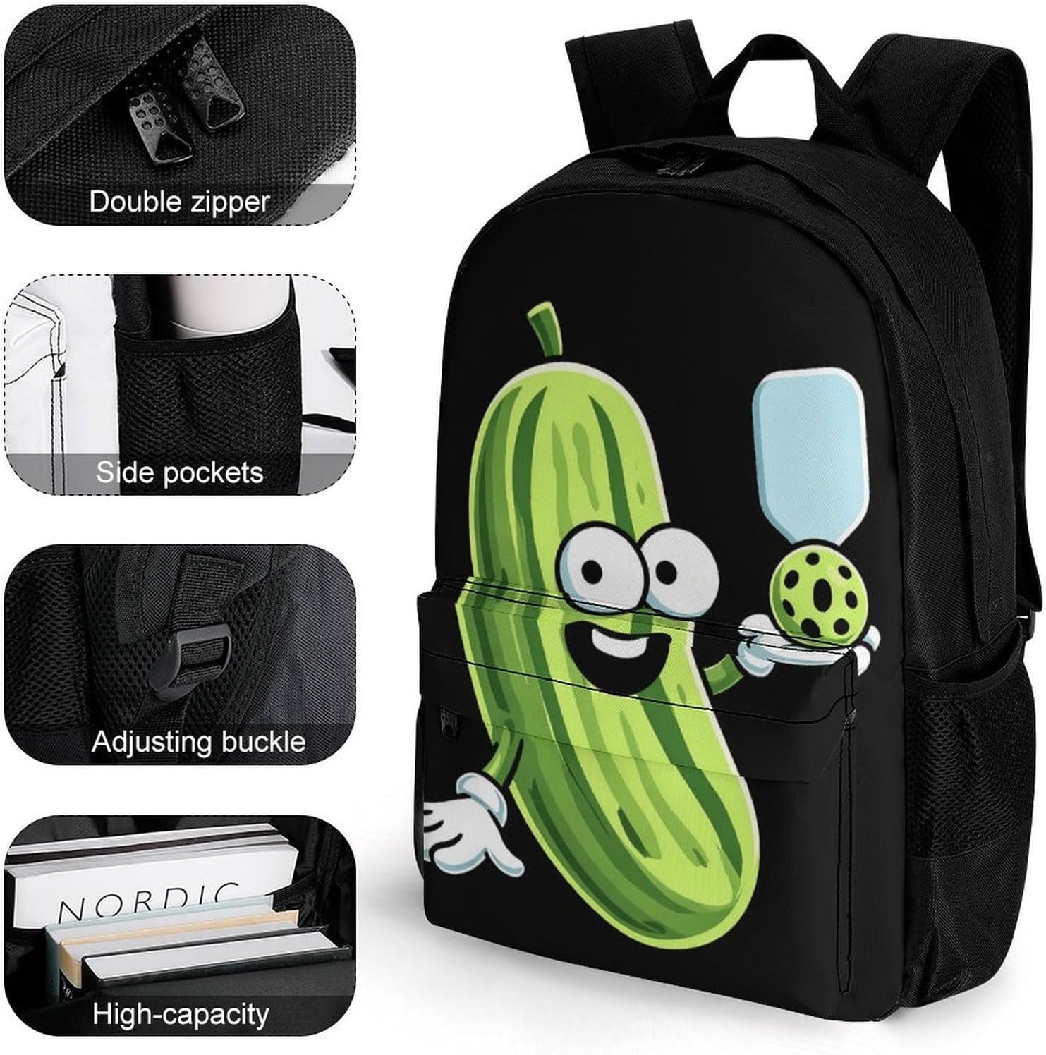 Pickle Pickleballs Backpack Lightweight Backpacks Work Bag