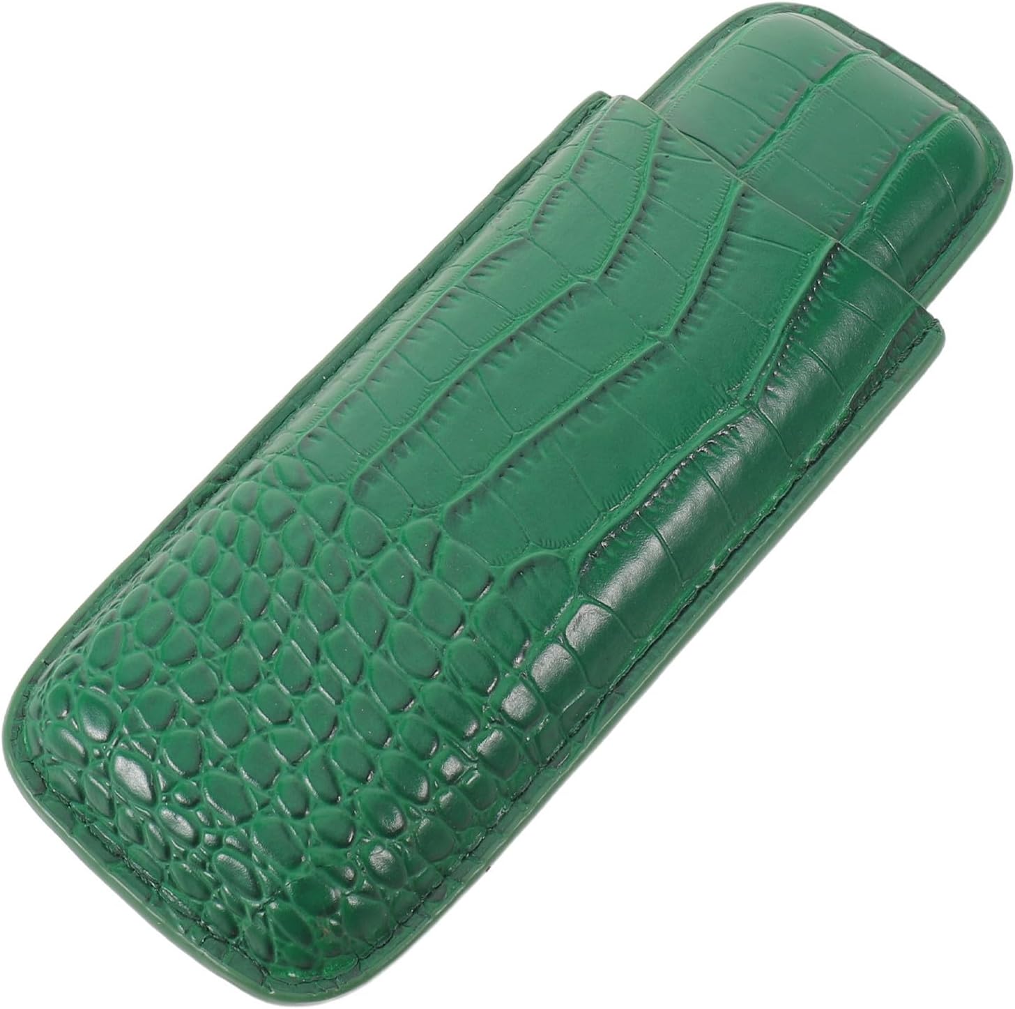 CRAFTHROU Portable Leather Cigar Case for Men, Design Fits 2 Cigars with Rounded Internal Contours, Lightweight and Nonslip Grip, for Hiking and Long Car Rides
