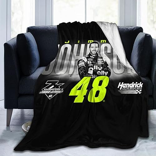Jimmie Johnson - Manta de 48 pulgadas, para sofá cama, franela de lujo, súper acogedora para todas las estaciones, microfibra, cálida, decorativa,