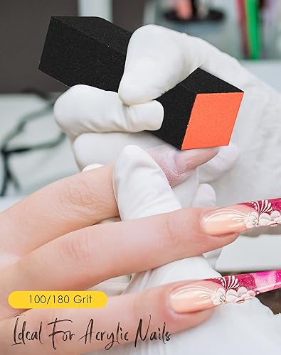 Miniatura 4 de Maryton Bloque de pulidor de uñas, grano mediofino 100180 pulidores de acabado para uñas acrílicas, uñas de gel, kit profesional de 3 vías para