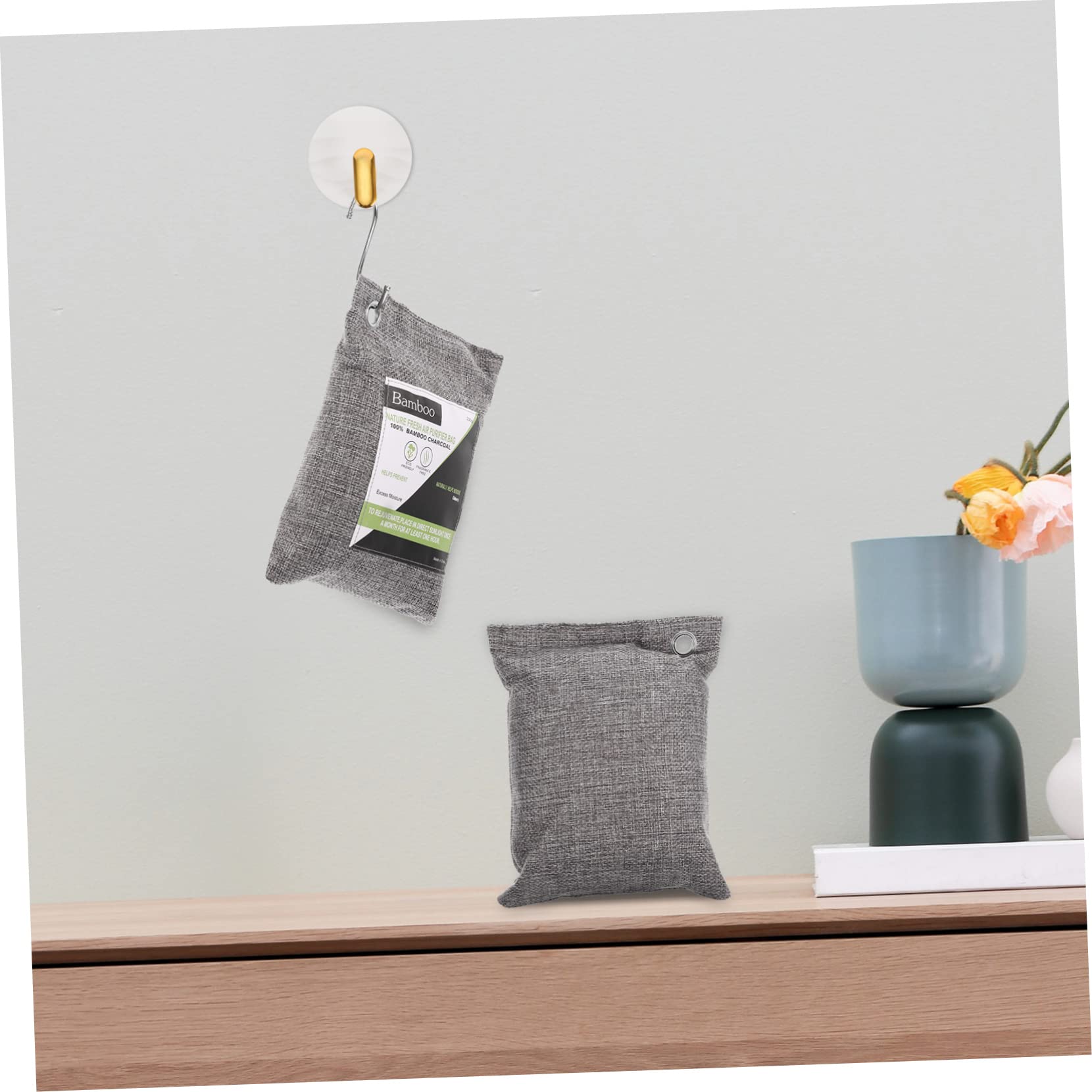 ULTECHNOVO Set 1 Borsa di Purificazione Aria Carbòn Attivato Non Tessuto, Assorbi Umidità e Odori per Auto e Ufficio, Sacchetti Deodoranti al Bambù