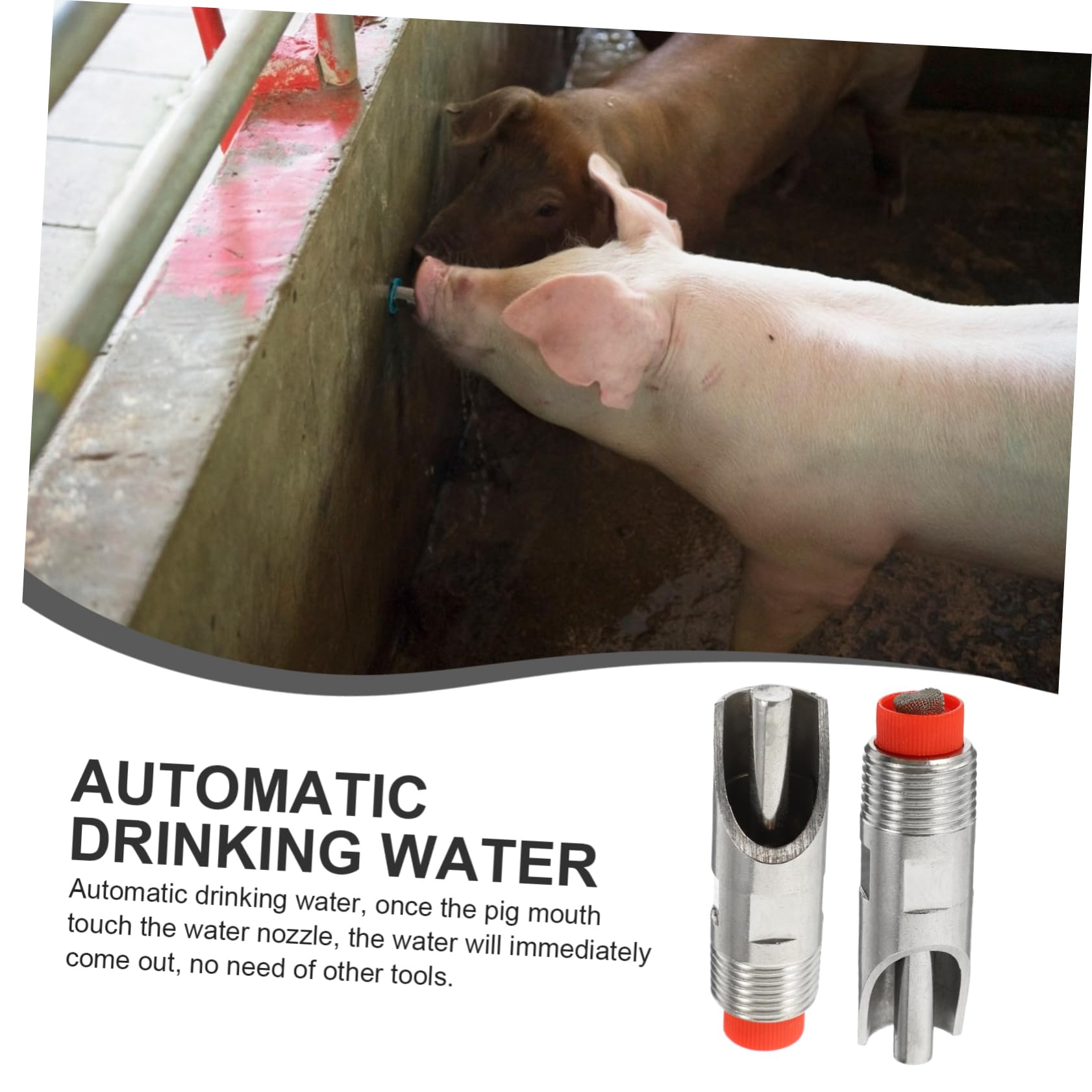 Toyvian 10pezzi Mangiatoia Per Suinetti in Acciaio Resistente Abbeveratoio Automatico Per Maiali Attrezzatura Per Bere Bestiame Riduce Spreco d Acqua Facile Manutenzione