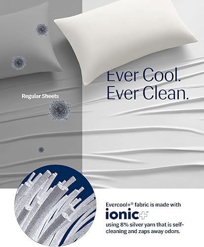 Miniatura 59 de REST® Evercool®+ Juego de sábanas refrescantes, tamaño King, gris claro, sábanas transpirables para personas que duermen con calor y sudores Gris