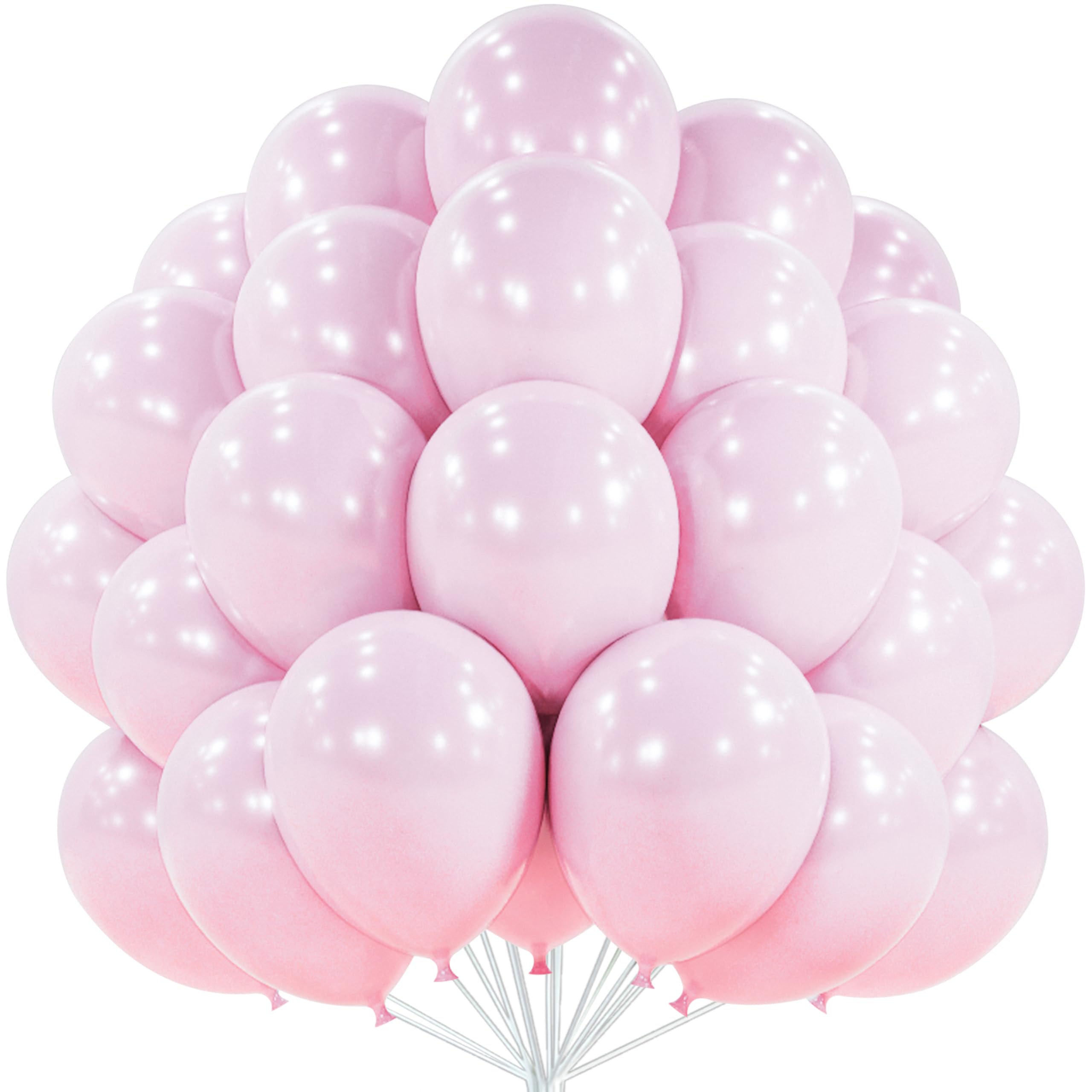 PartyWoo Pearl Pink Balloons 50pcs Light Pastel Baby Pale Pink Color