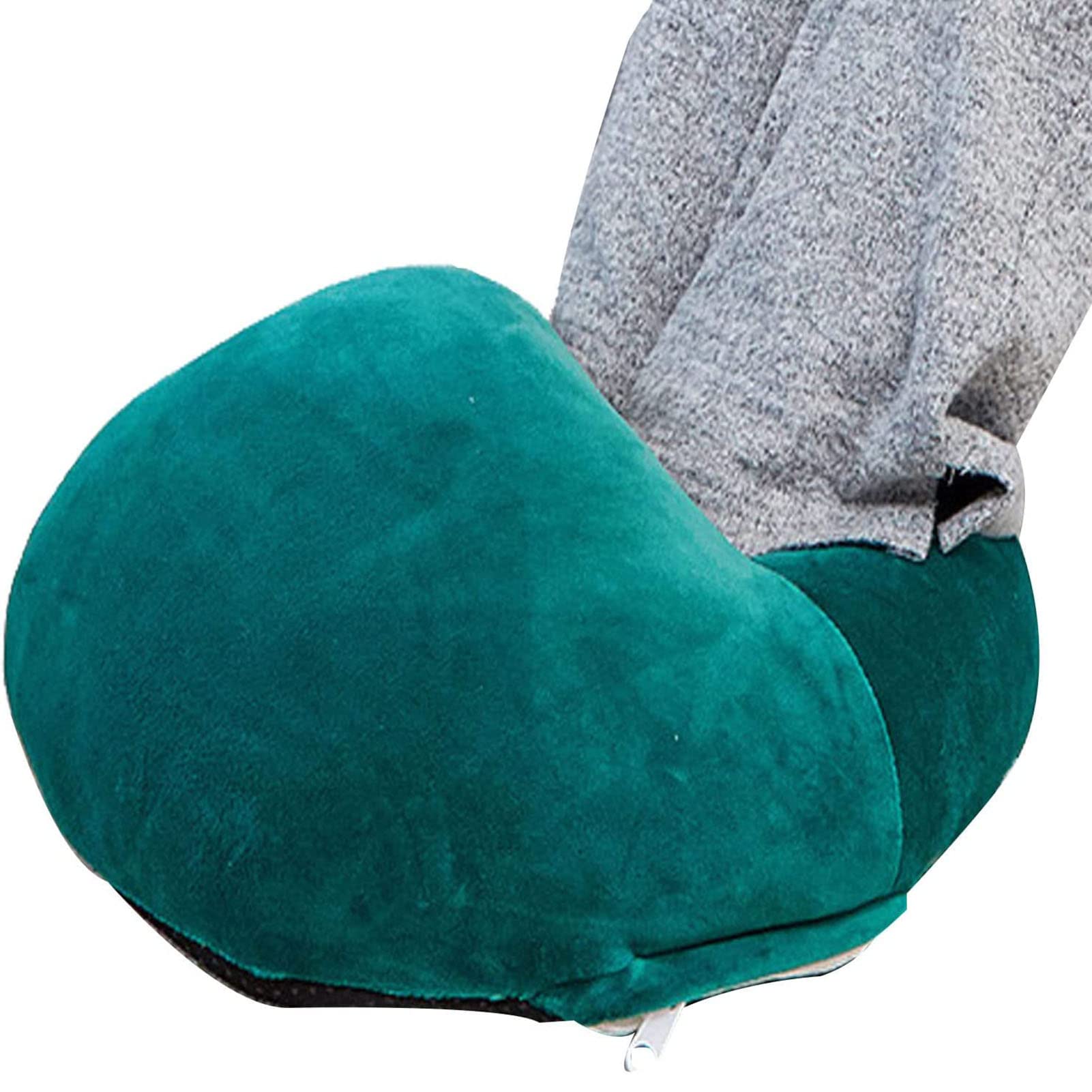 Chaussons chauffants électriques USB vert lavable pour maison et bureau