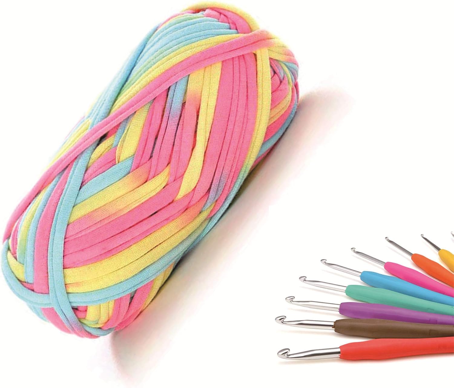 DIY T-Shirt Yarn, Soft Cotton Fabric Cord, Chunky Knitting Yarn, Spaghetti Yarn, Zpagetti Yarn