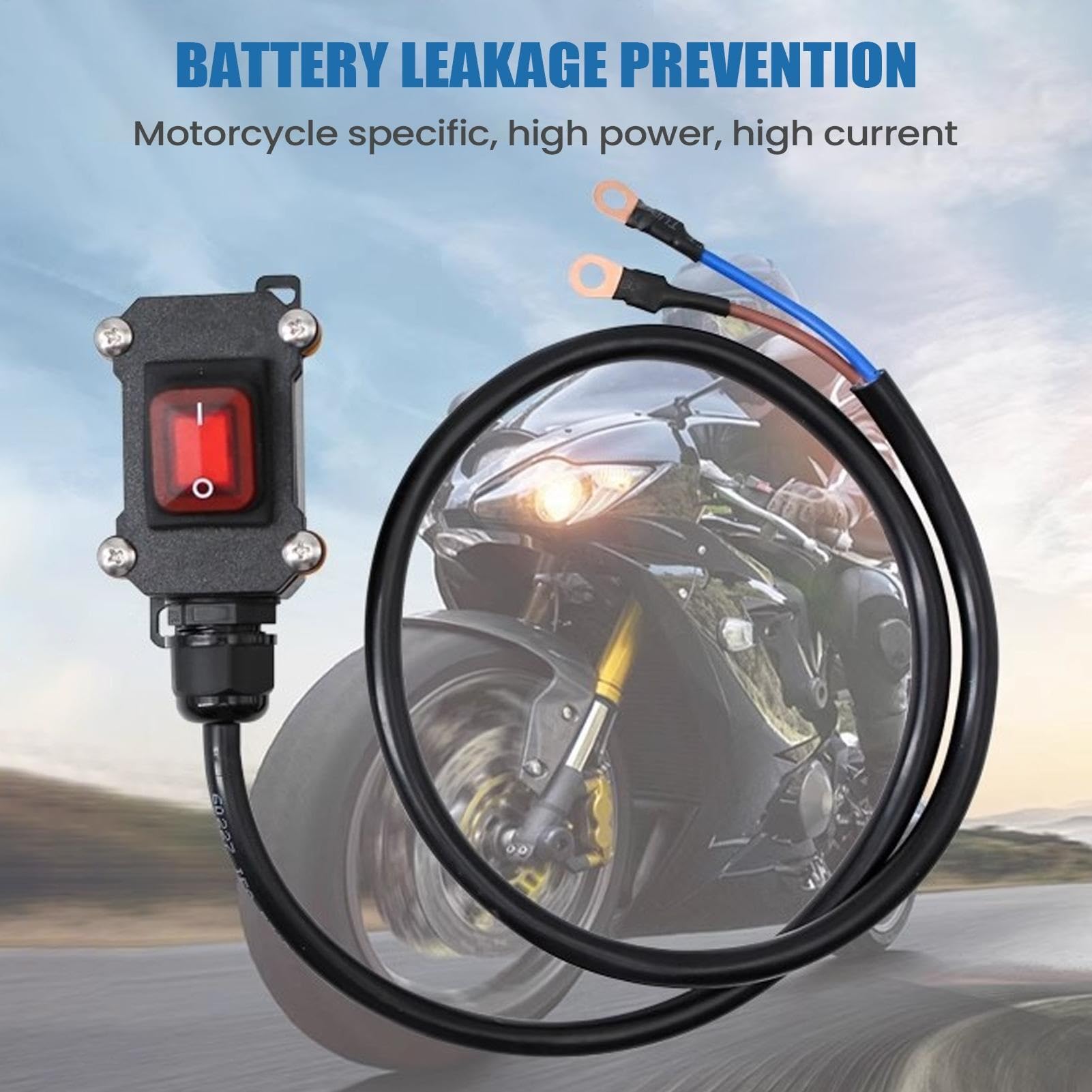 Interruttore manubrio moto Interruttore di alimentazione moto scollegamento della batteria Isolatore interruzione dell'alimentazione da 30/50/100 cm spegnimento per carichi pesanti(100cm)