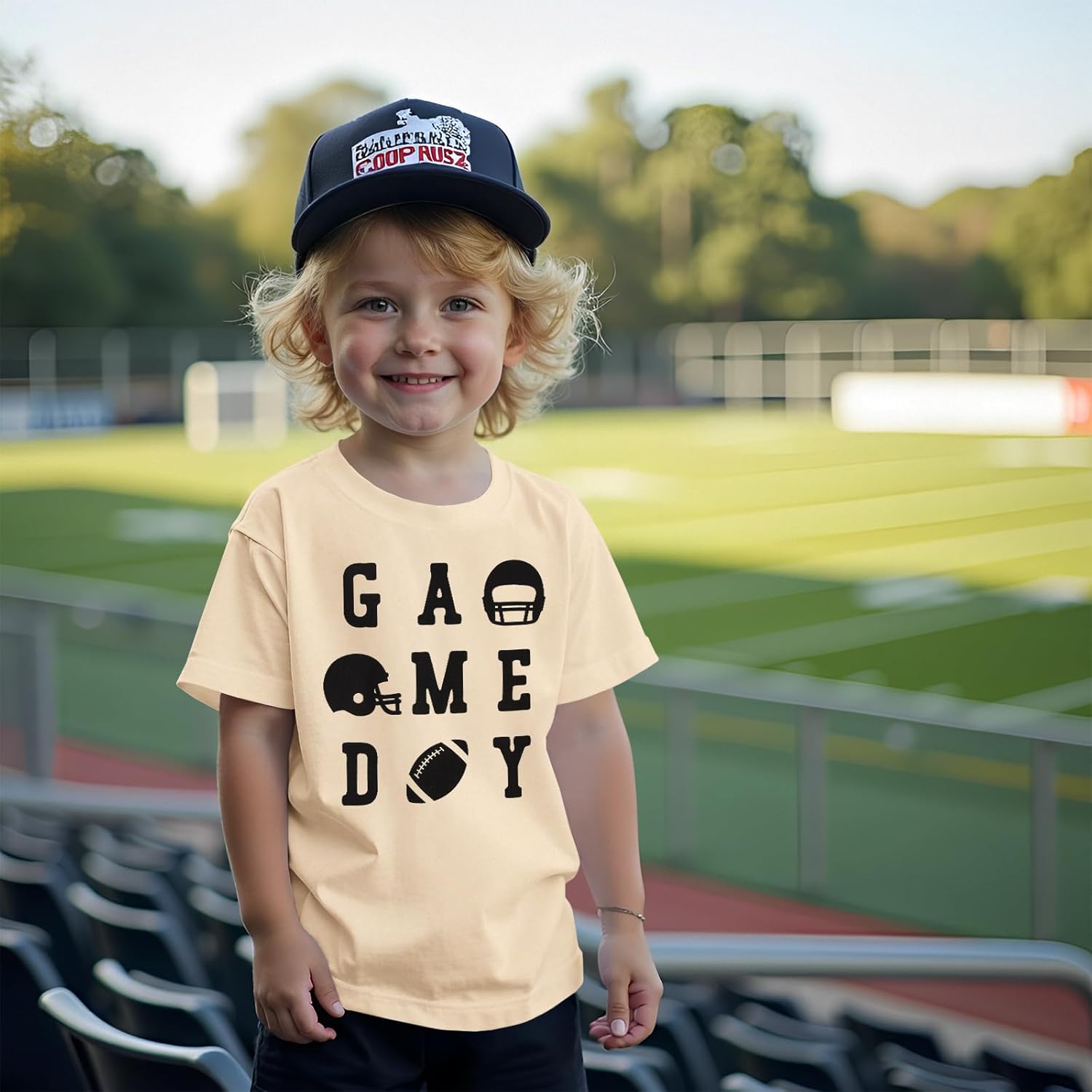 IZYJOY Game Day Football Shirts for Toddler Boy Funny Football Graphic T-Shirt Kids Sports Fans Short Sleeve Tee Tops - Image 3