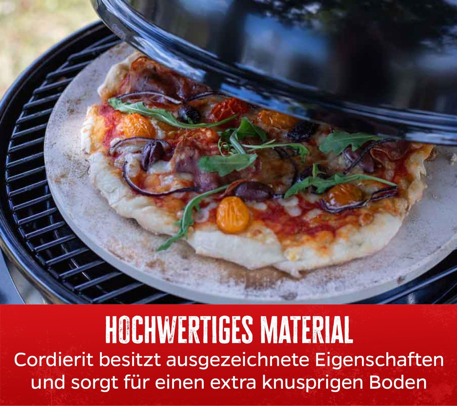 cordierita piedra para pizza 33 cm redondo para barbacoa o del Horno. Pizza sobre bola de parrilla de gas, barbacoa de carbón, parrilla y barbacoa eléctrica como de la piedra del Horno