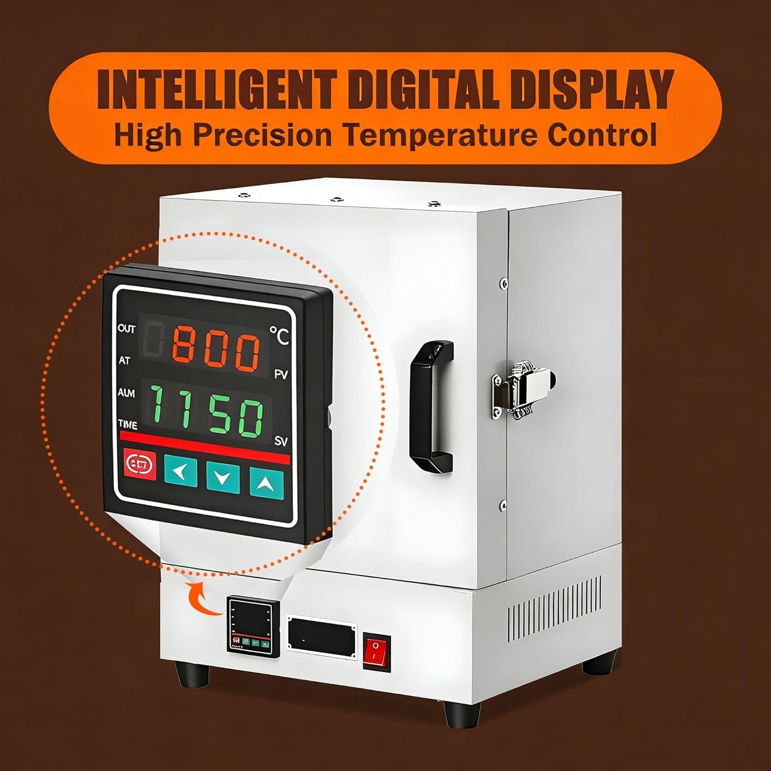 Forno Elettrico per Ceramica da 2000 W per Uso Domestico, Forno di Fusione Ad Alta Temperatura 2102℉/1150℃ con Regolatore, Ideale per La Creazione di Gioielli E Ceramiche. White B