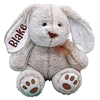 Vista 1 de Personalized Plush Stuffed Bunny Animal Toy for Kids, Embroidered Bunny Easter Gifts Bunny Doll Easter Gift Toddler Toys Newborn Toys For Baby