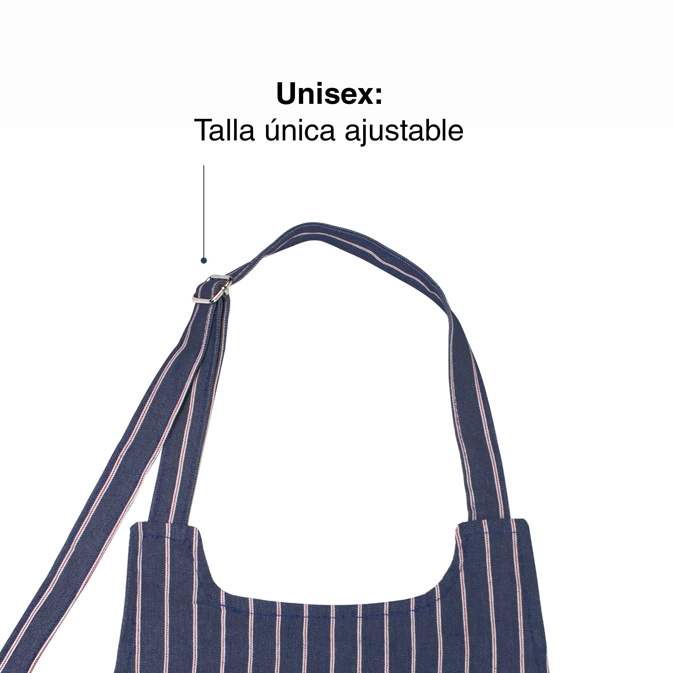 Lacor - 60080 - Fartuch kuchenny unisex, fartuch w prostym, eleganckim i oryginalnym designie, wymiary 68 x 83 cm, kolor granatowy