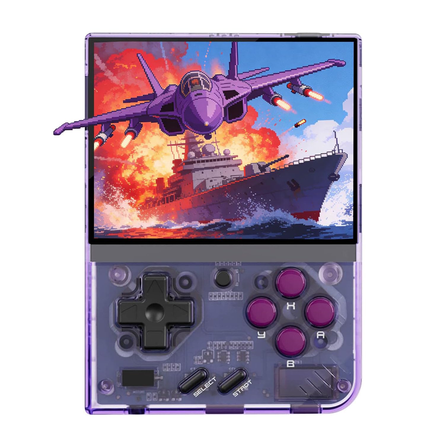 Mini Plus Console Rétro 64G, Console de Jeu Portable Mini+ avec Plus, Système Linux Cortex-A7 avec 3000 mAh, Supporte Manette de Jeu sans Fil (Violet)