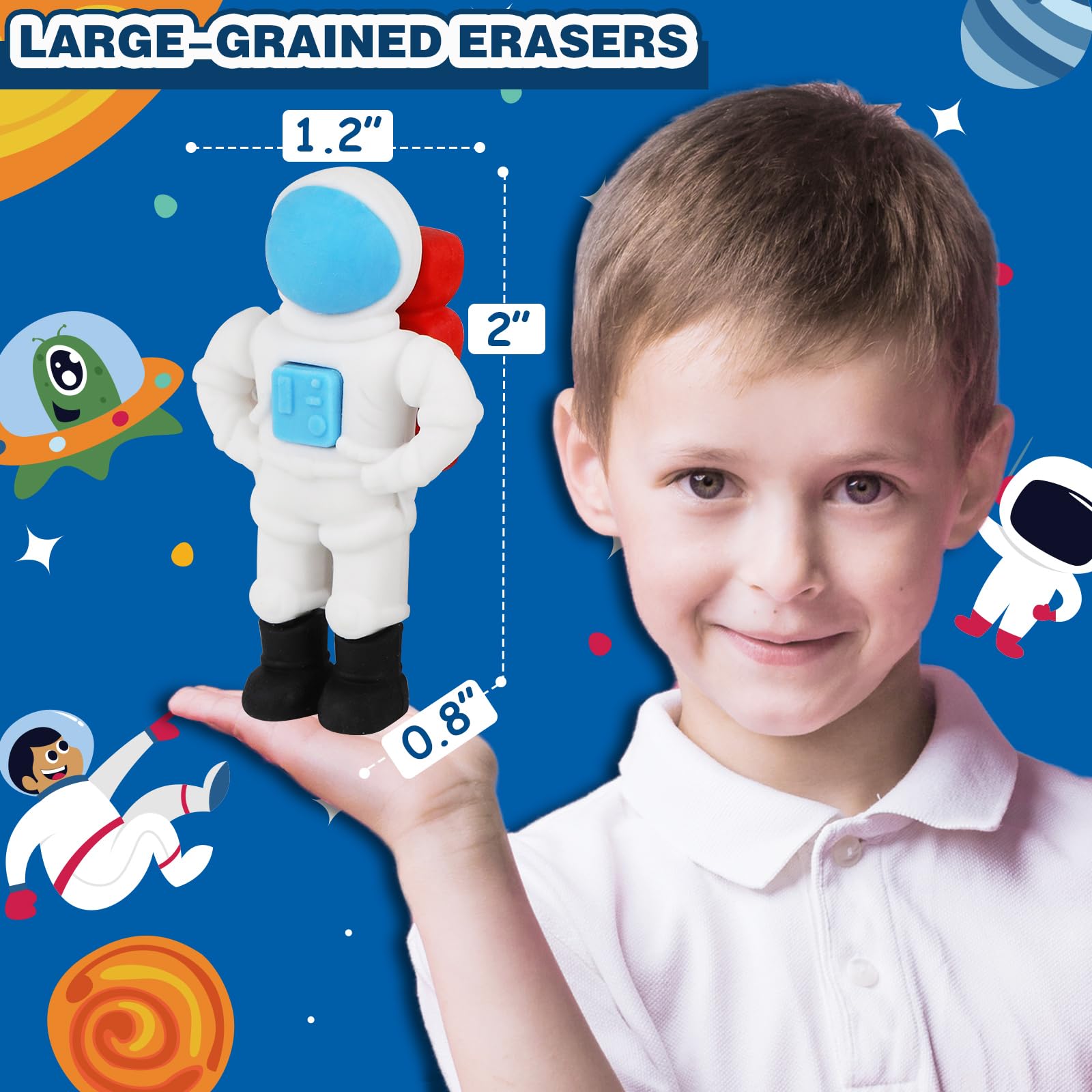 Halobios Erasers Set for Kids Space Astronaut Pencil Eraser Bulk for Kids Take Apart Puzzle Erasers for Classroom Prizes Game Reward - Image 2