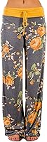 iChunhua Women's Stretch Floral Palazzo Pants - Comfy Drawstring Wide Leg Lounge Pants for Yoga & Casual Wear