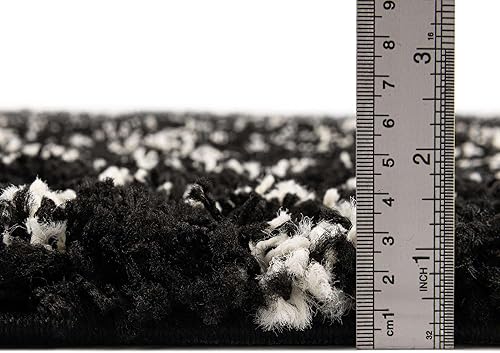 Miniatura 4 de Unique Loom Alfombra marroquí Trellis Shag Collection - Meknes (5 pies 3 pulgadas x 8 pies, rectangular, color negro y blanco)