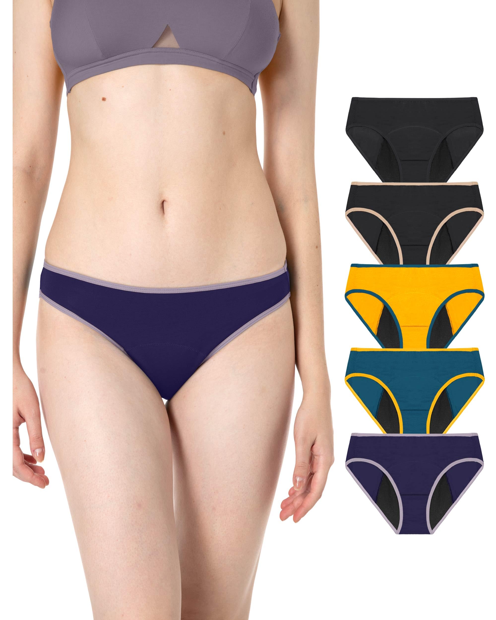 Neione Mujer Bragas Menstruales Braguita Bikini para Regla Período Flujo Moderado