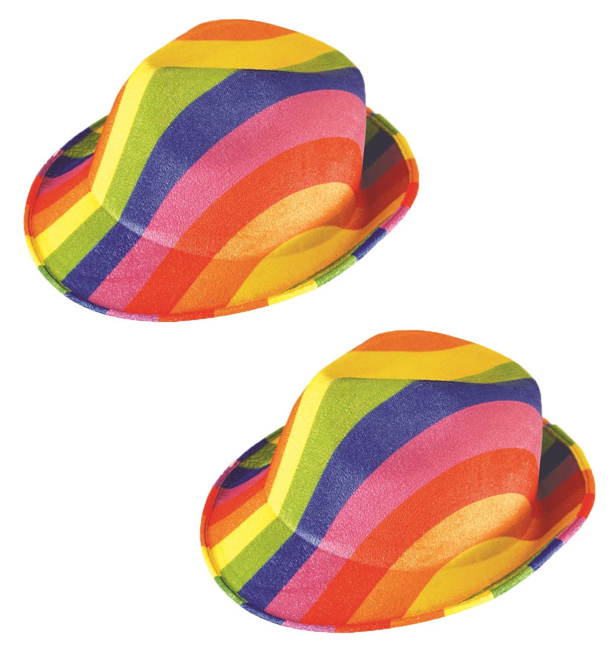 HENBRANDT 2 x Gay Pride Colourful Rainbow Fancy Dress Gangster Hat Carnival Summer Festival Cap, Pink
