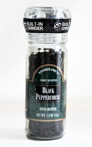 Miniatura 5 de Trader Joe's Gourmet Set con molinillo integrado combinado granos de pimienta negra de 1.8 onzas y condimento diario de 2.3 onzas y cristales de sal