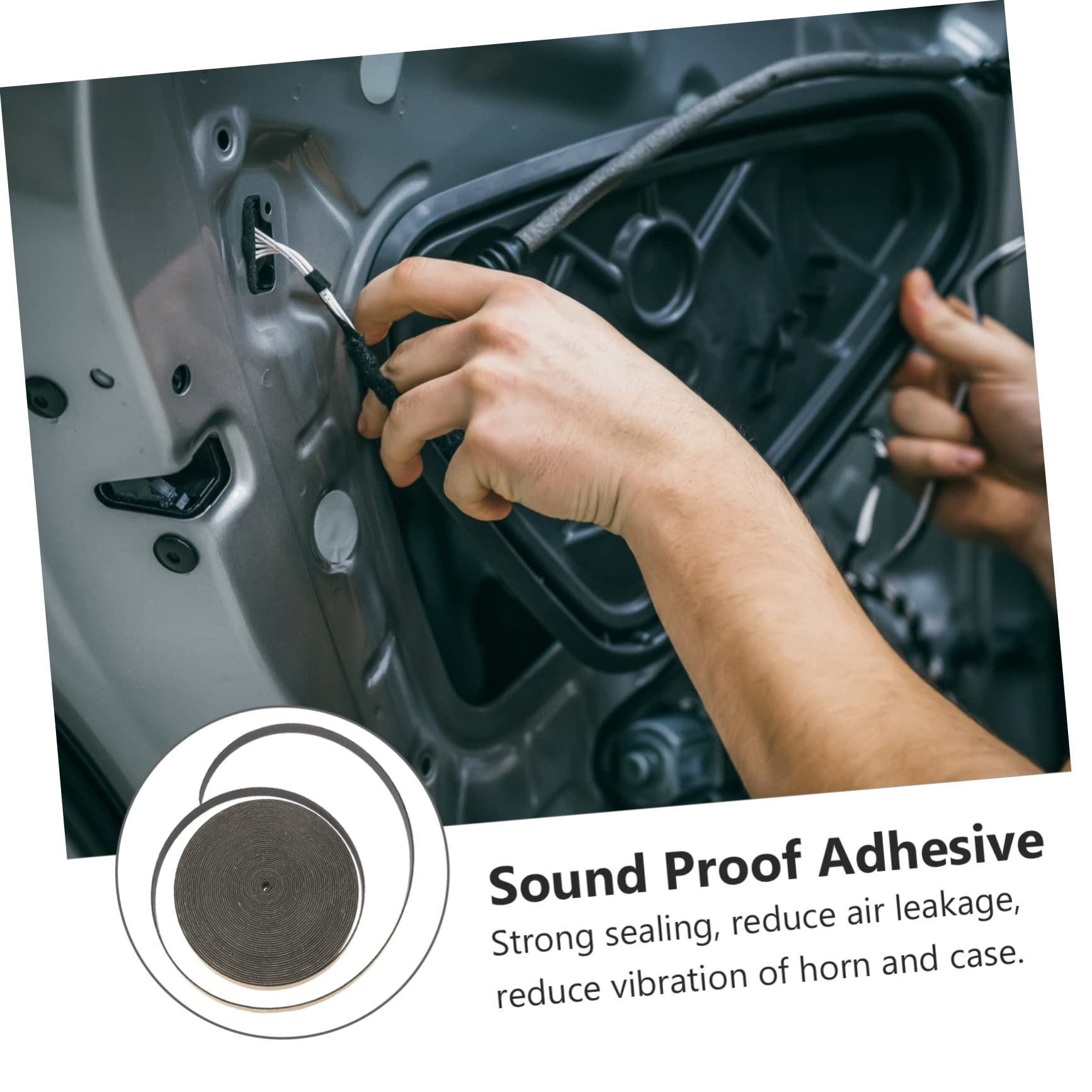 Levemolo 2 Rolls Replacement Speaker Foam Strip 12mm Sealing Tape for Car Speakers Seal Gasket Durable Lightweight