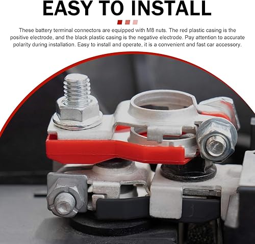 Miniatura 4 de 2 conectores de terminal de batería, adaptador de poste superior de terminal de batería positivo y negativo, terminales de batería con parte