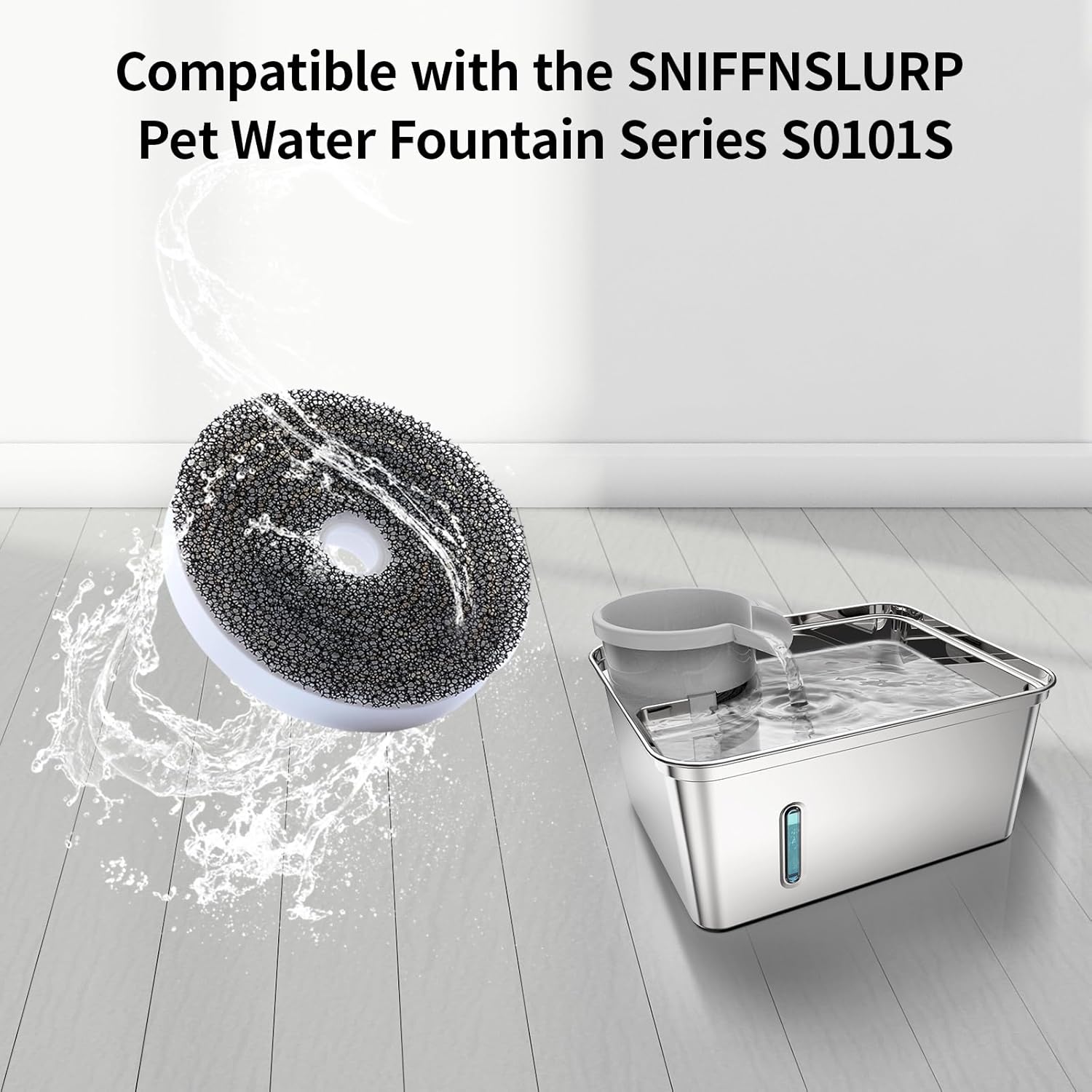 Dog Water Fountain, 8L/2.1Gallon/270oz Dog Fountain Water Bowl and Filter Set 2