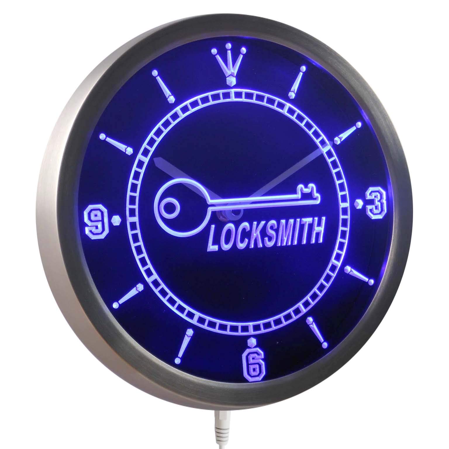 ADVPRO nc0316-b Locksmith Key Shop Owner Gift Neon Sign LED Wall Clock