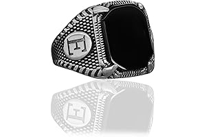 Personalized Monogram Silver Onyx Ring for Men - A Timeless Symbol of Style and Distinction