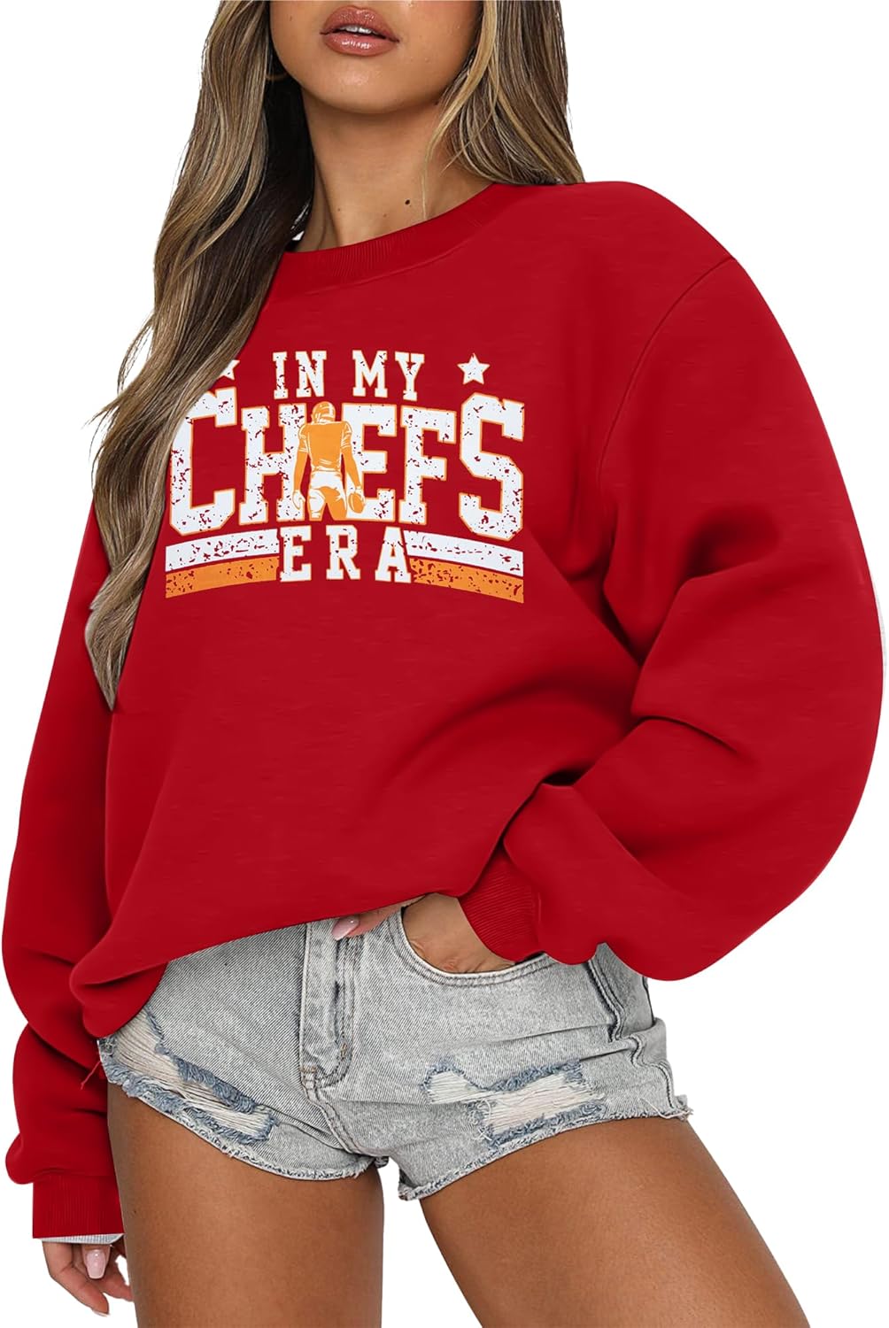 MNLYBABY Football Sweatshirt Women Game Day Sweatshirts in My Game day Era 87 Graphic Long Sleeve Tops - Image 2