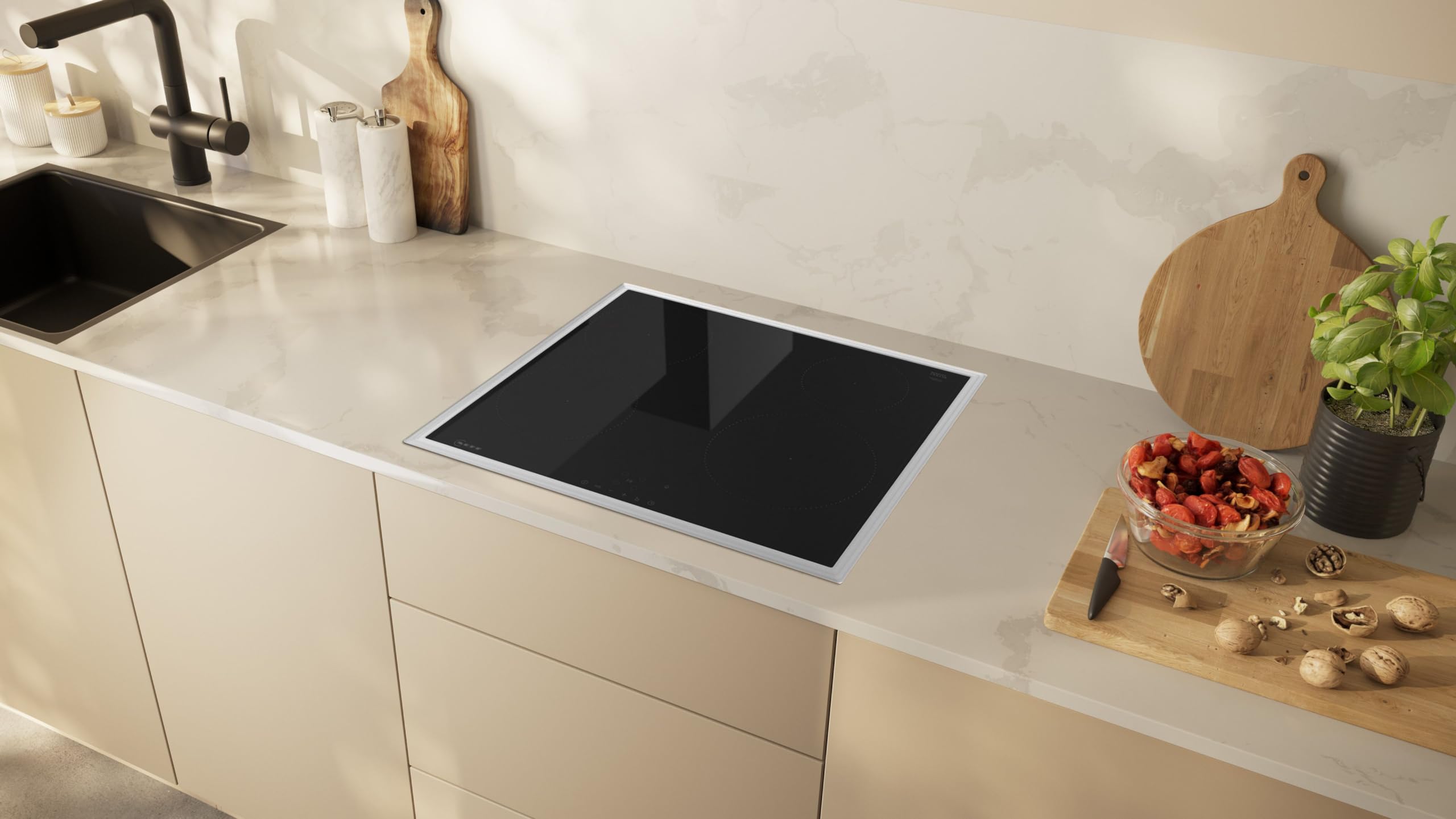 NEFF BX36IB0 Backofen-Set 60 x 60 cm CircoTherm LED-Display Induktionskochfeld Powerstufe Touch Control Edelstahlrahmen