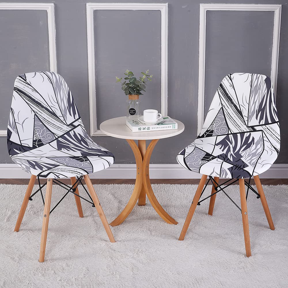 Coprisedie Scandinavo 4/6 Pezzi Coprisedie Sala da Pranzo Elasticizzato Fodere per Sala da Pranzo Cucina Coprisedia con Schienale Stampata