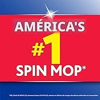 Vista 4 de O-Cedar EasyWring - Sistema de limpieza de suelos con balde y fregona giratoria de microfibra + 2 recambios adicionales, rojo/gris