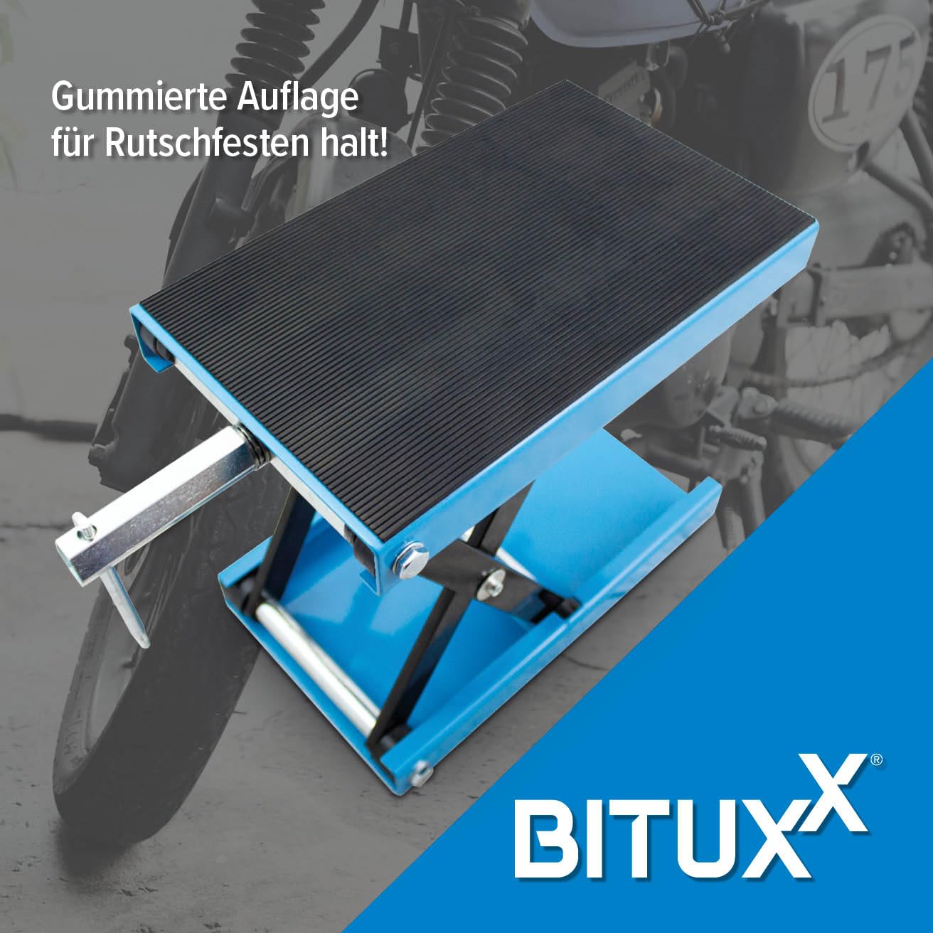Bituxx Motorrad Heber Hebebühne Montagebock Scherenheber Montageständer Lift bis 450kg