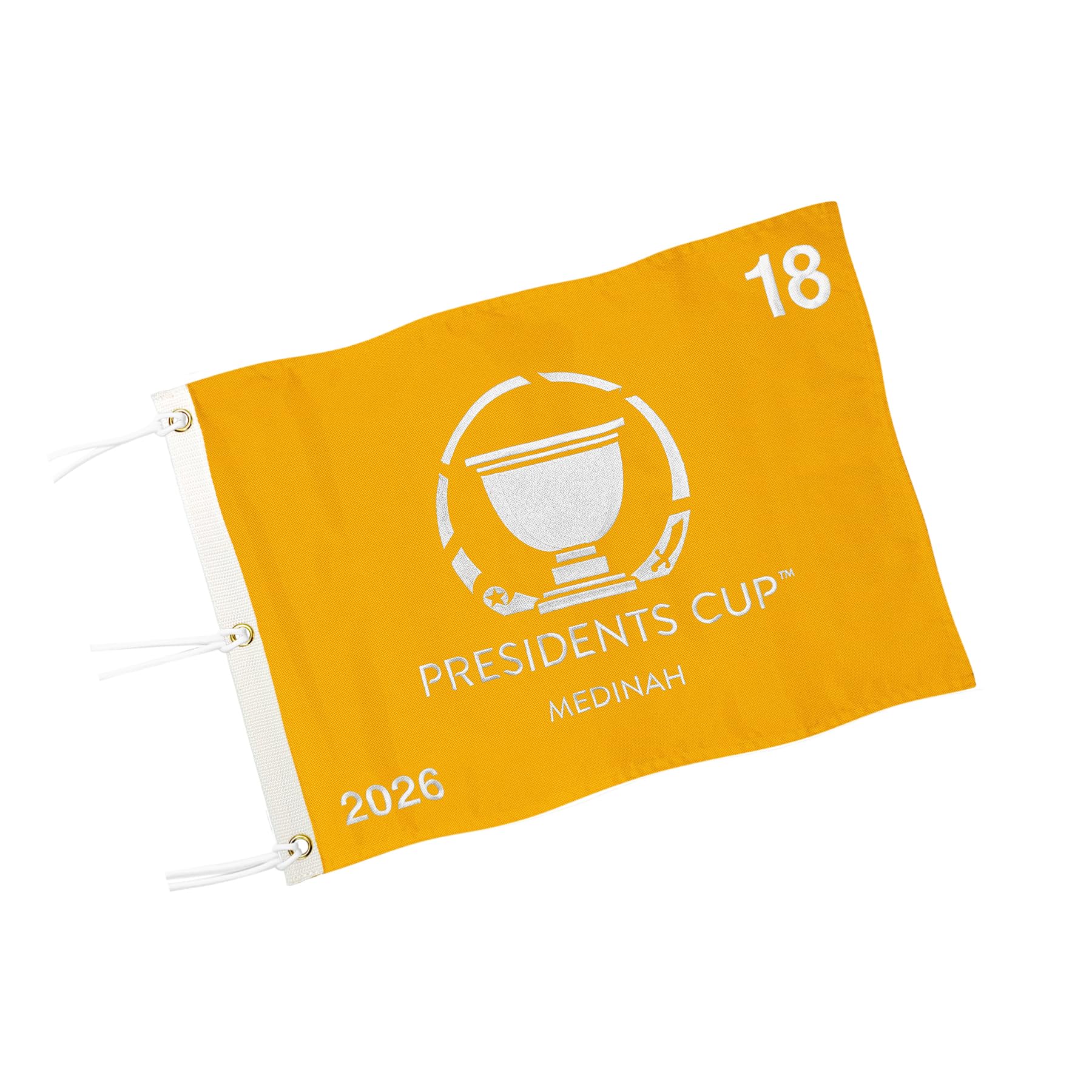 COGOLFING 2026 Presidents Cup Golf Flag 14 x 20 Inch – Single-Sided Embroidered Tournament Flag with Grommet, 420D Nylon, Backyard Putting Green, Golf Club & Golf Decor, Gold