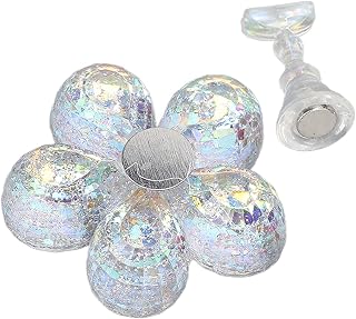 Acrylic Nail Stand Nail Practice Stand Magnetic Nail Art Display Tip Holder Glitter Flower Shaped DIY Nail Art Stand Nail Tip Manicure Tool for Home Salon(Aurora White)