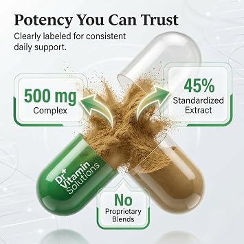 Dr Vitamin Saw Palmetto 500 mg Complex, 45% Extract, 100 Capsules, Non-GMO Herbal Supplement for Men's Wellness Support