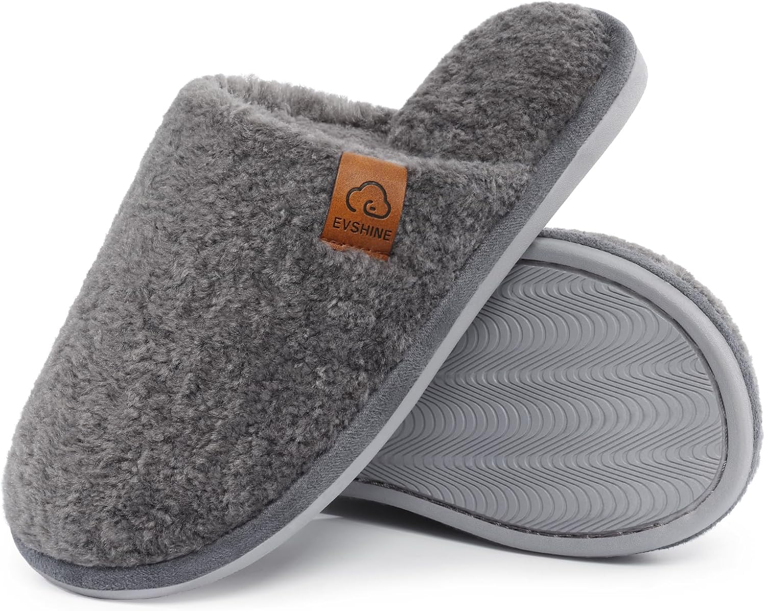 Evshine Women's Fuzzy Slip-on Slippers Comfy Lightweight Indoor House Scuff Slippers Closed Toe Soft Memory Foam Shoes - Image 6