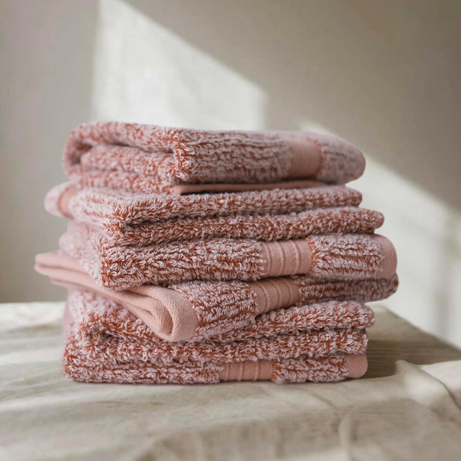 Everplush Youth Style 6-PK Washcloths Set (13x13in), Weak Twist Cotton Quick Dry Wash Cloths, Bright Soft Towels for Face, Body, Baby, Bathroom