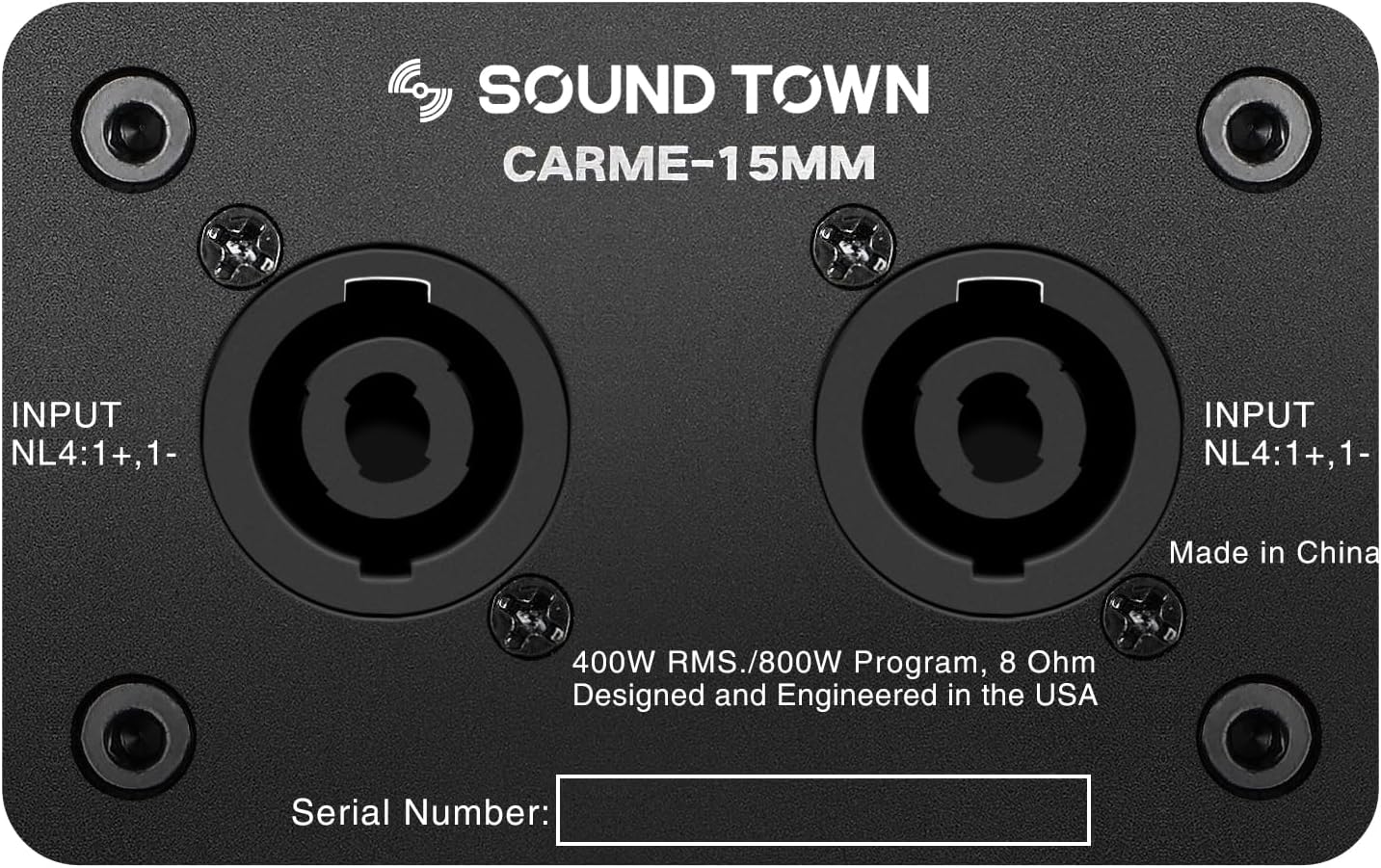 Sound Town CARME Series 15" Multipurpose Loudspeaker/Monitor with Coaxial Compression Driver, Birch Plywood for Installation, Live Sound, Karaoke, Bar, Church, Black (CARME-15MM)