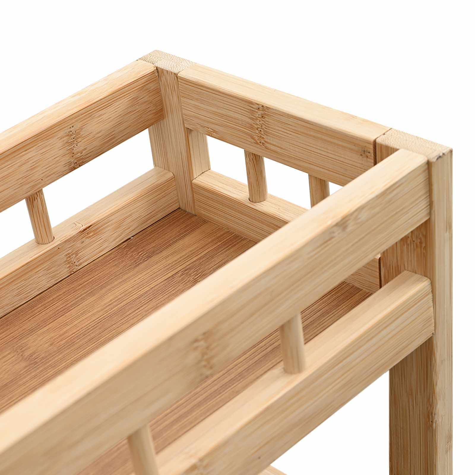 Carro de cocina de bambú 60 x 18 x 97 cm con ruedas